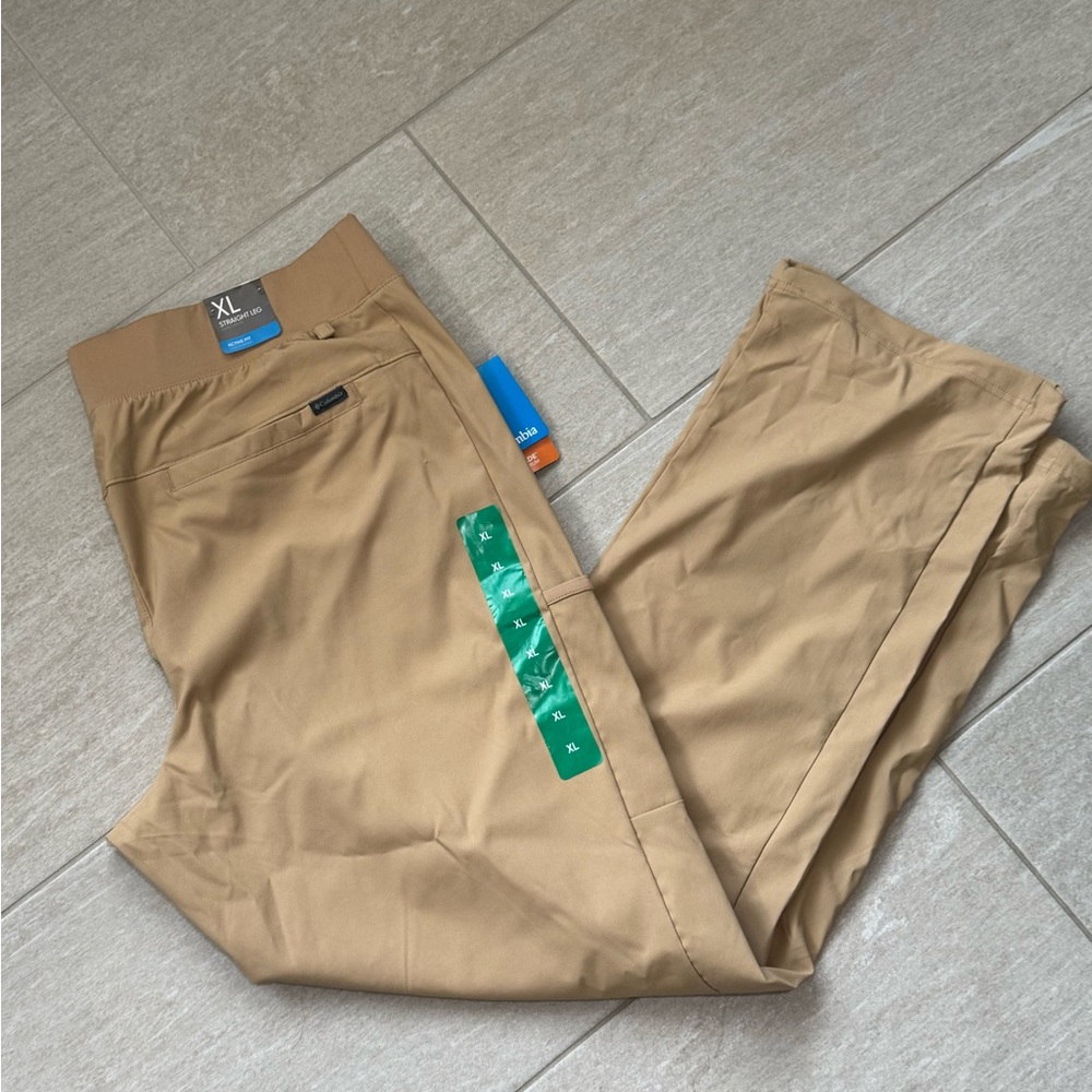 🥾🆕 New Columbia Women’s Active Fit Straight Leg Tan Trail Pants, XL (16-18)🥾